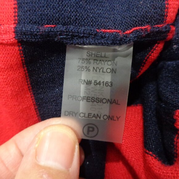 Tommy Hilfiger Women's Navy Blue Red Stripe Funnel Turtleneck Sweater Dress Sz M - Picture 7 of 7